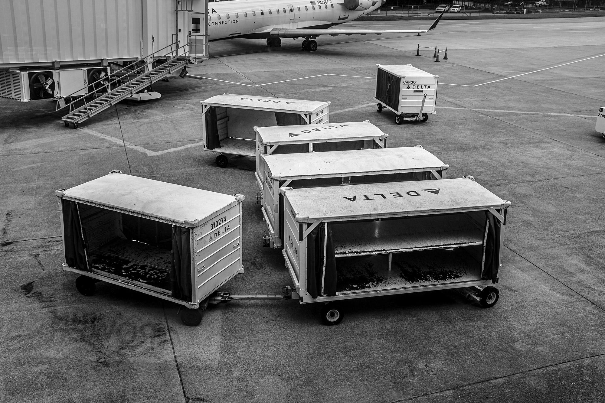 Empty Luggage Carts Travel Photography